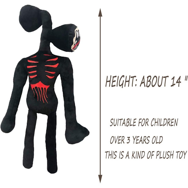 Siren Head Pehmolelu Pehmolelu 14 tuuman Pehmolelu (Musta)