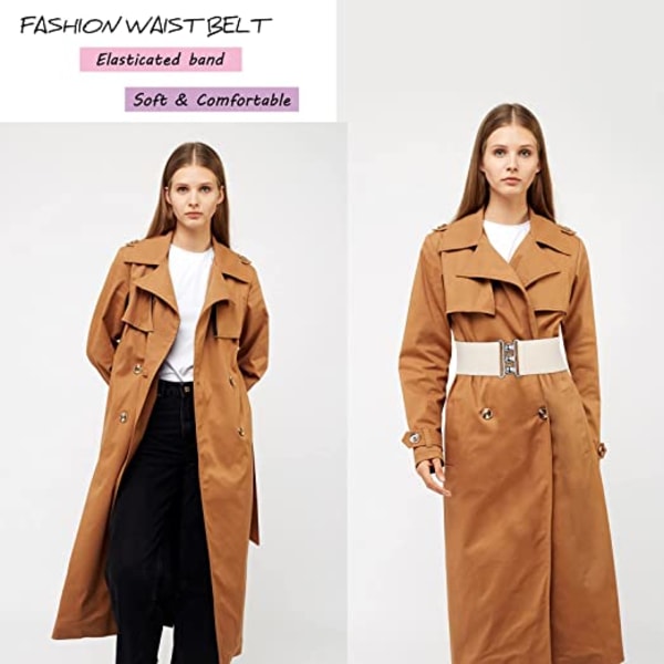 3 Kvinders Bæltede Kvinders Kjoler (Mørkeblå, Beige, Brun)