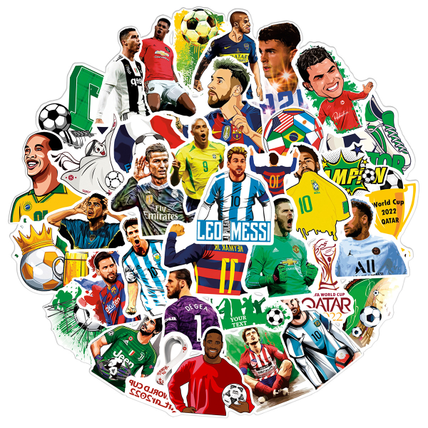 50 stk 2022 Qatar VM Fodbold Graffiti Stickers Bærbar