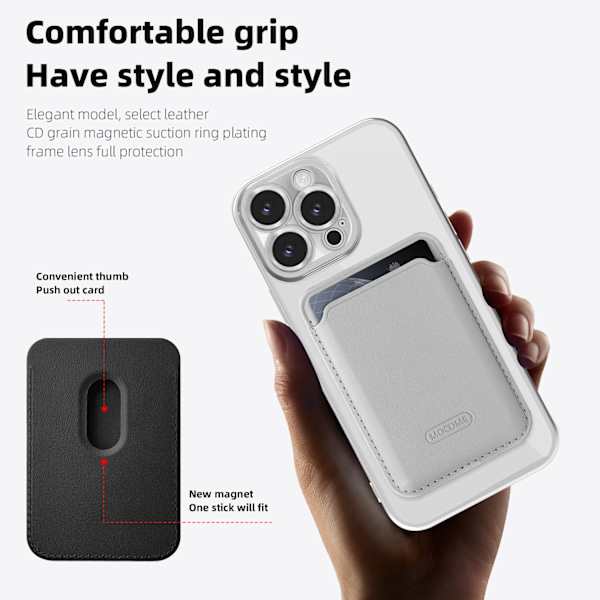 HONGDE Soveltuu Apple-sarjan uuteen CD-kuvioiseen läpinäkyvään magneettikortin pidikkeeseen ja iPhone-sarjan suojakuoreen grey iPhone13ProMax