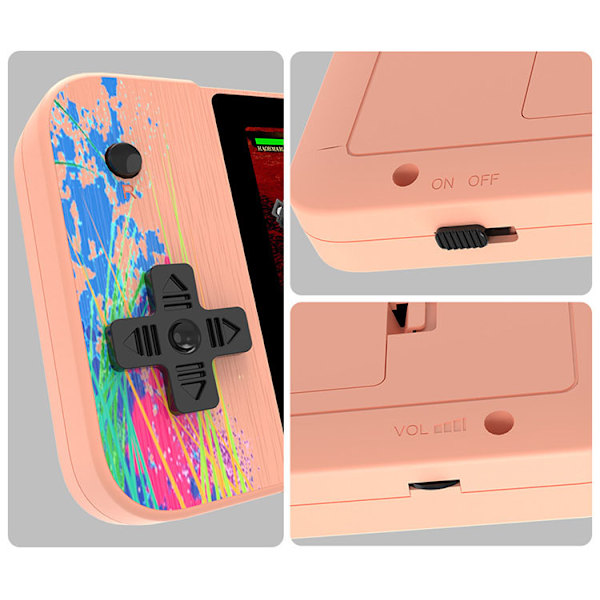 Spelkonsol för barn G3 Handheld Game Horizontal Screen Retro(Rosa)