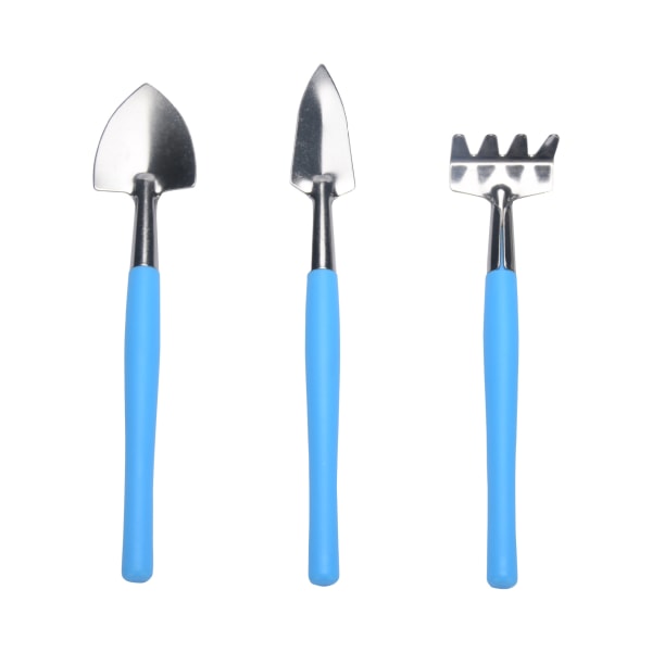 Puutarhatyökalut, minipuutarhanhoito, 3-osainen lemmikkiharava, set, sininen