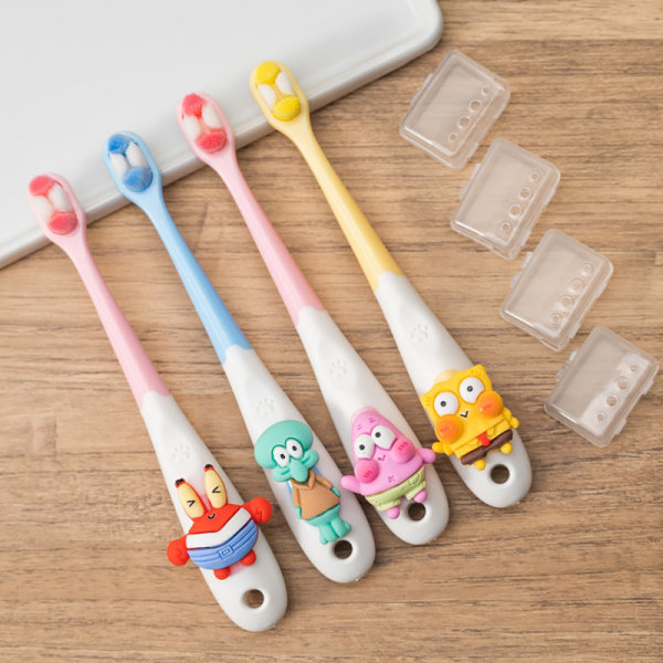 Tandbørstesæt - 4 stk blød manuel tandbørste til Kinder