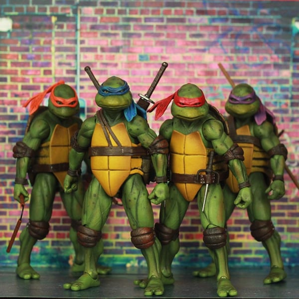 NECA Teenage Mutant Ninja Turtles 1990 Movie Edition TMNT Limited Edition 7-tums rörlig docka malli Ornament Röd