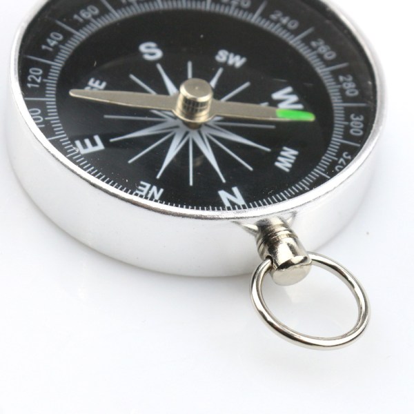 Kompass, bærbart kompass, lommestørrelse med aluminiumskant