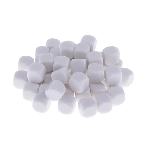 50 stk Blanke Terninger D6 Seks-Siders RPG Spill Terninger Gave 18mm
