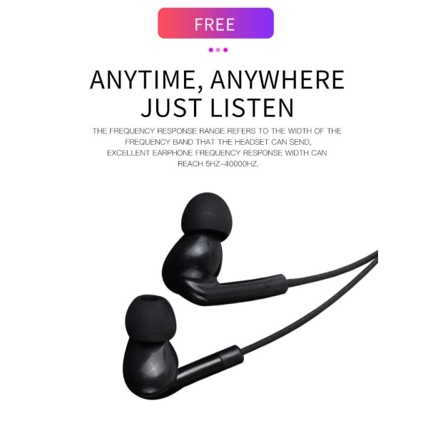 In-Ear Stereo Casmore h?rlurar In-Line 3,5 mm Universal