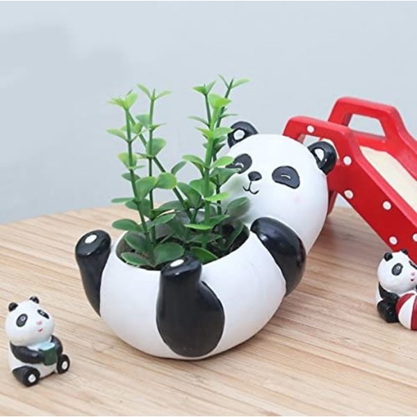 Søt dyreformet kjøttvase, mini borddekorasjon (panda)
