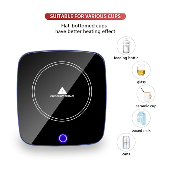 Elektrisk kaffemuggsvärmare med 3 temperaturinställningar - svart