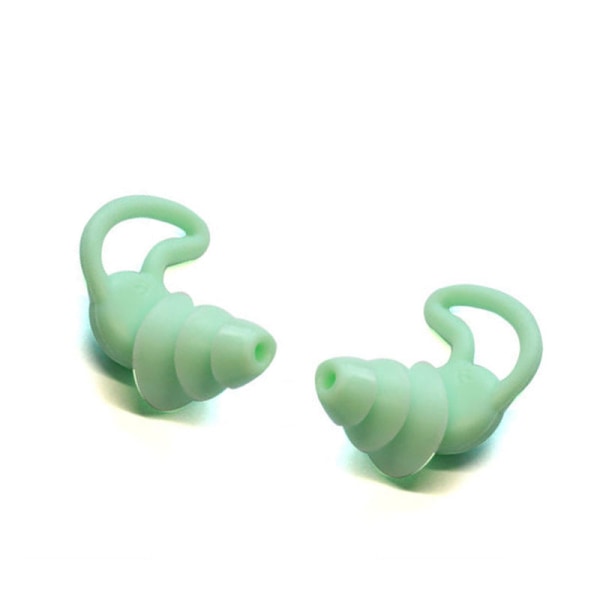 Støyreduserende ørepropper, soveørepropper i silikon, grønne