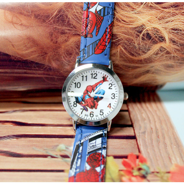 Spiderman Quartz Watch Student Pojkar Flickor Casual Watch Gift blue
