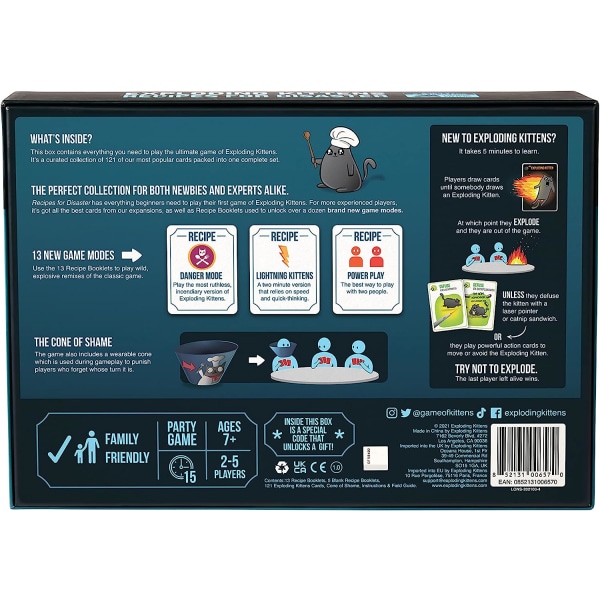 Exploding Kittens Oppskrifter for Disaster Deluxe Spillsett - Et russisk rulett-kortspill