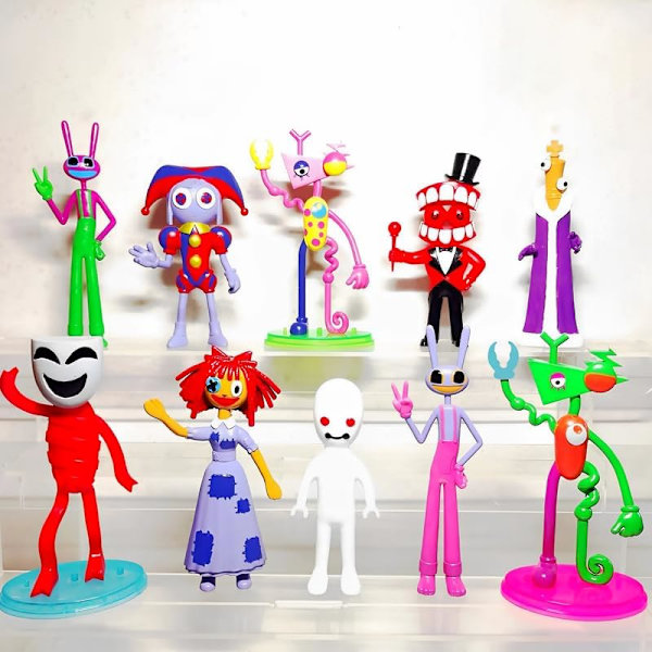 7-pakke med fantastiske digitale sirkusfigurer, digitale sirkusactionfigurer, skrekktegneseriefilmfigurer, actionfigurmodell 7pcs