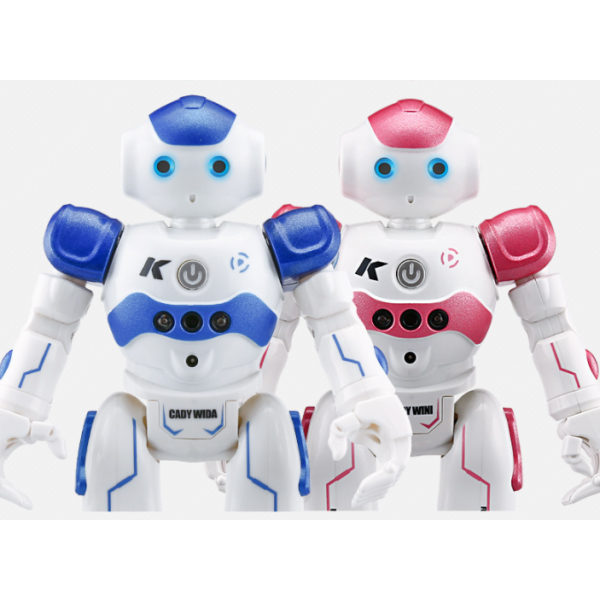 Barnleksaksrobot, uppladdningsbar smart robotleksak (rosa)