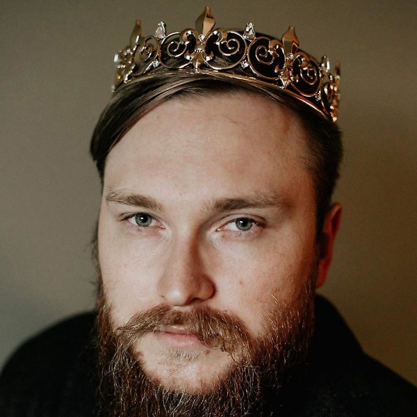 Royal King Crown For Men - Metal Prince Crowns And Tiaras (gull)