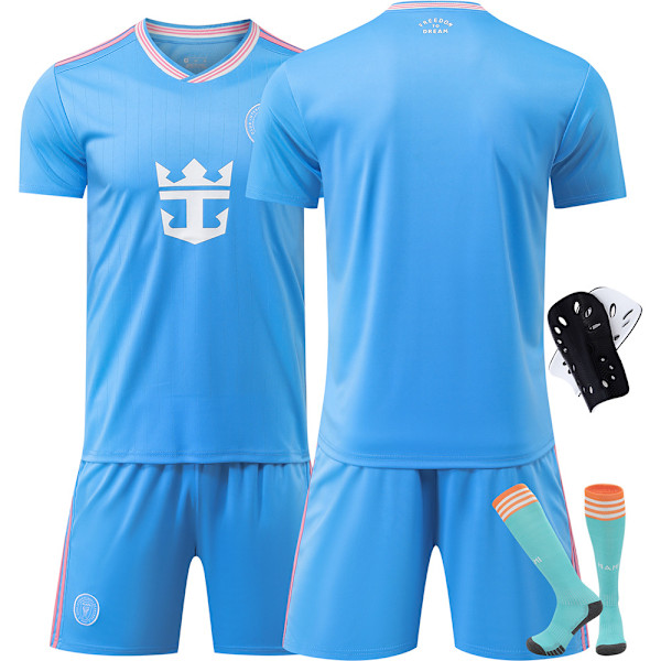 2526 Miami II Vieraspelipaita Nro 10 Messi Lasten jalkapalloharjoitteluasu Sininen pelipaitasetti Sukat{HONGDE} Size 10 socks #M