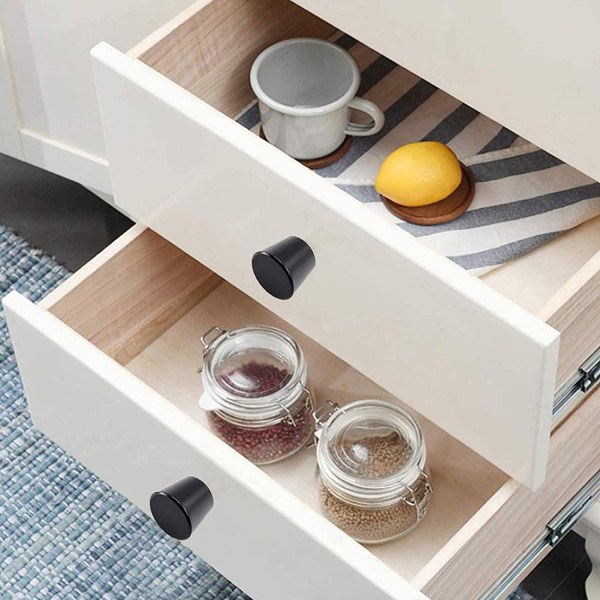 10 stk. sorte koniske skap knotter, koniske knotter, til garderobe