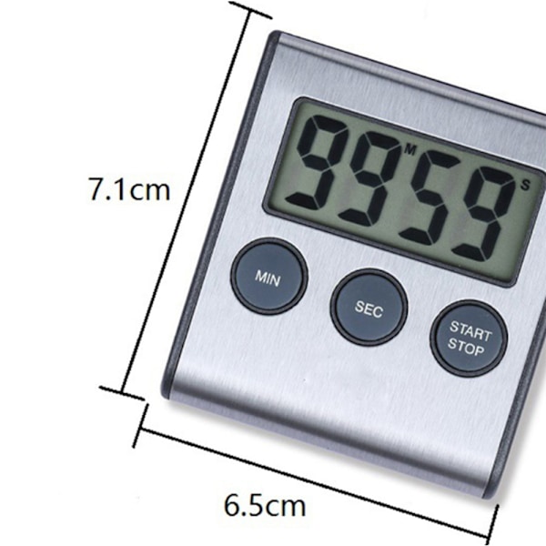 Kökstimer med stor LCD-display, digital kökstimer för
