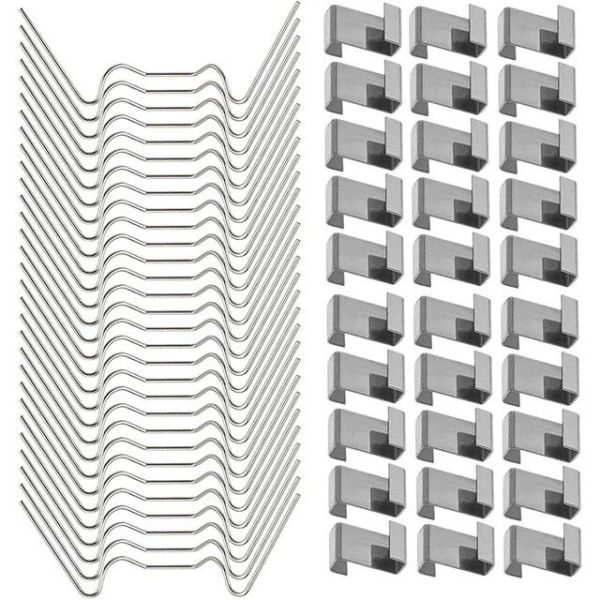 100 stk drivhusklips for glass, drivhusvind i rustfritt stål