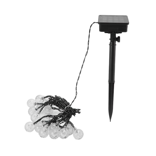 Solcellelysstreng 20 LED IP65 Vanntett 2 Moduser Dekorative Utendørs Ball Lampe Lysstreng for Campingfest 16.4ft Hvit Lys