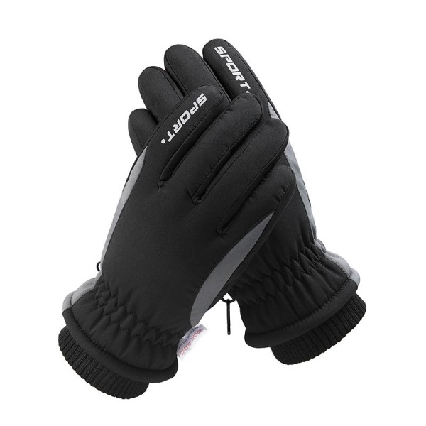 Winter Ski Snow Handskar, varma händer, svart och grå
