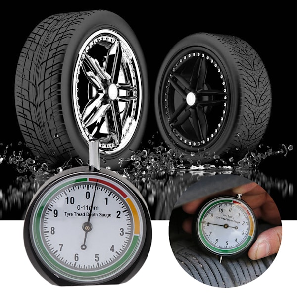 Däckmönsterdjupmätare Hjulmätare Räckvidd 0-11 mm/ 0-0,43 tum Dial Typ Passar Bil Lastbil Motorcykel Cykel