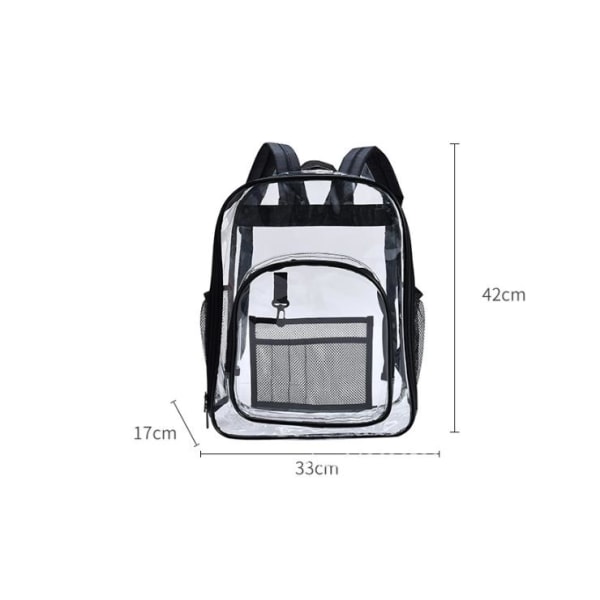 Clear Backpack Large Clear Heavy Duty PVC Transparent (Purple)