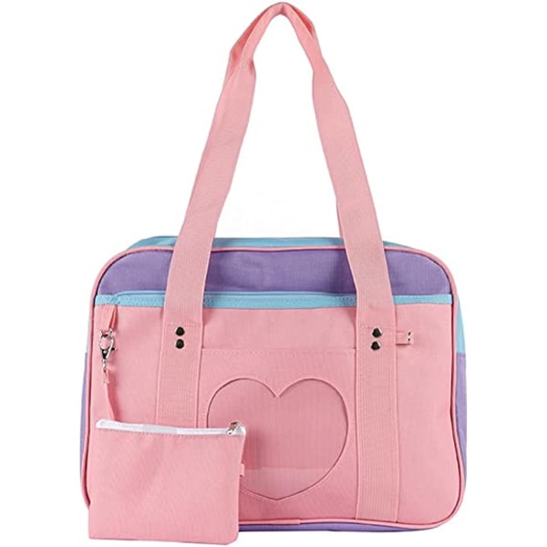 Skoleveske Large Shoulder Handbag Girls Duffel Purse-farge match
