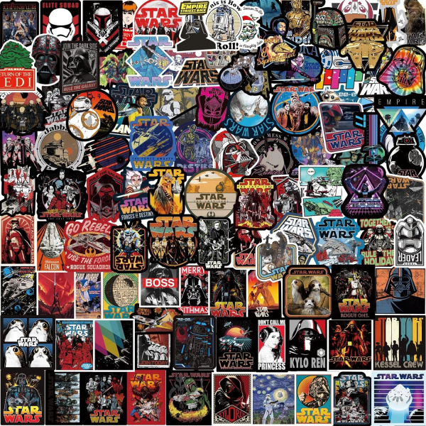 100 stykker klistermærker, Star Wars-klistermærker, vandtæta vinyl tegnede graffitidekaler Star war A