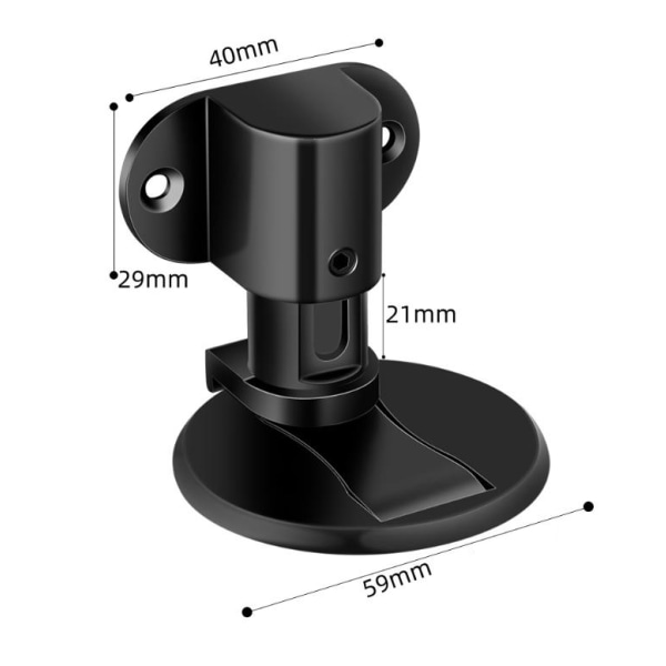 Magnetiske dørstoppere Justerbare Usynlige Magnetiske (Sort 2stk)