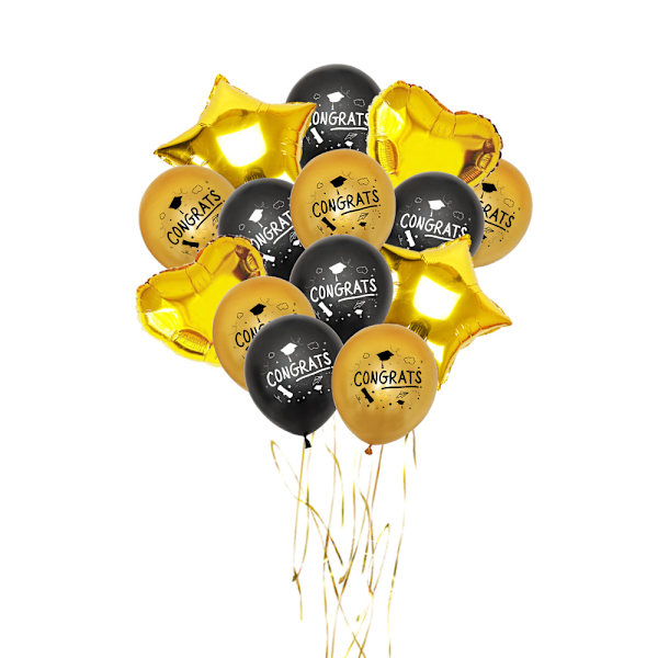 50 x 12\" latexballoner Graduation Bash balloner Black