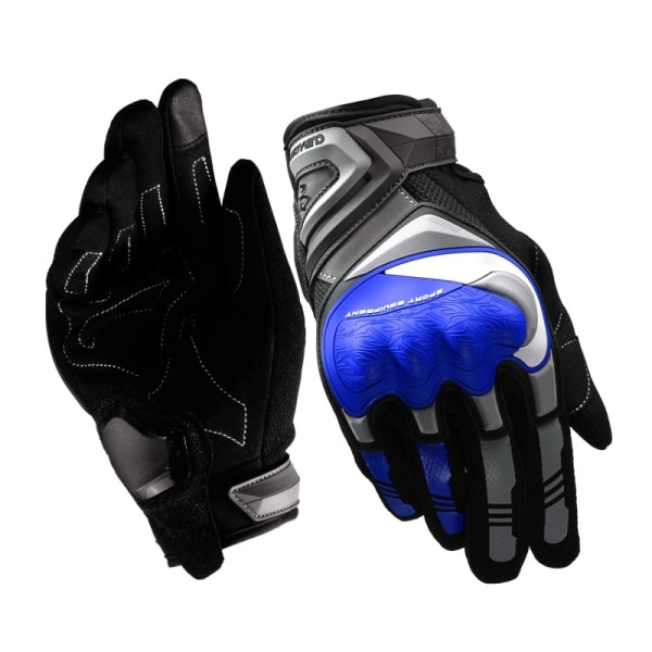 Motorcykelhandskar för vuxna, Full Finger Touchscreen-Blue-M