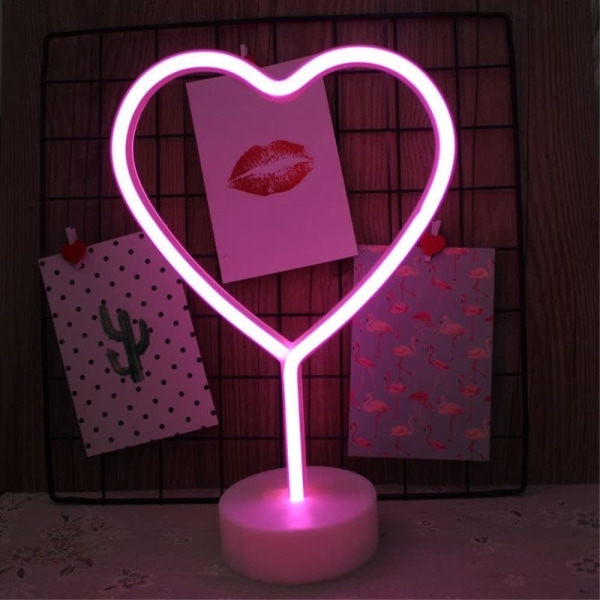 Dekorativa LED-nattlampor, batteridriven, skrivbordslampa, hjärta