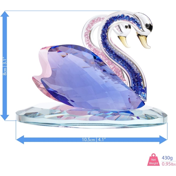 London Boutique kristall svan bröllop rosa blå statyett ornament för vardagsrum