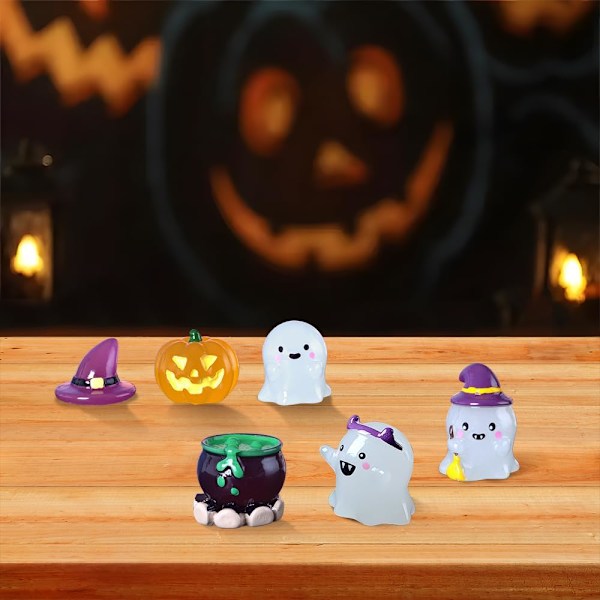 6 stk. Mini Halloween-harpiksornament, Mini-spøgelsesfigur