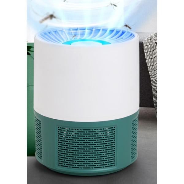 Myggdödande lampa, UV-tyst elektrisk flugfälla, laddningsbar grön