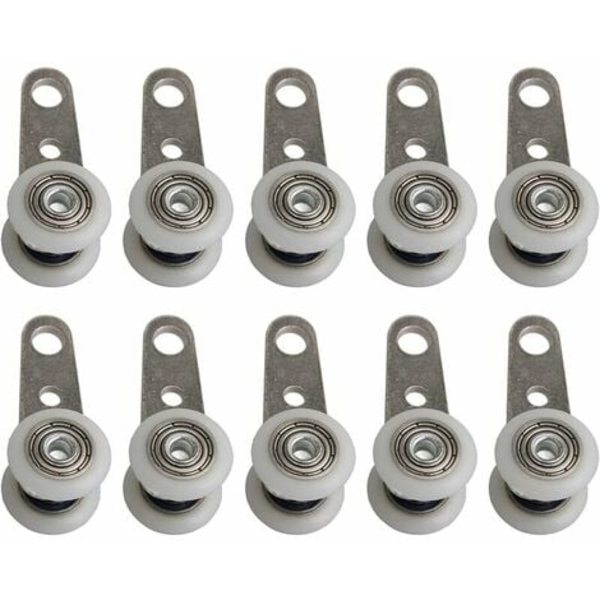 10 ruller til vinduer eller skydedøre - metal og plast - 4,5 x 1,9 cm