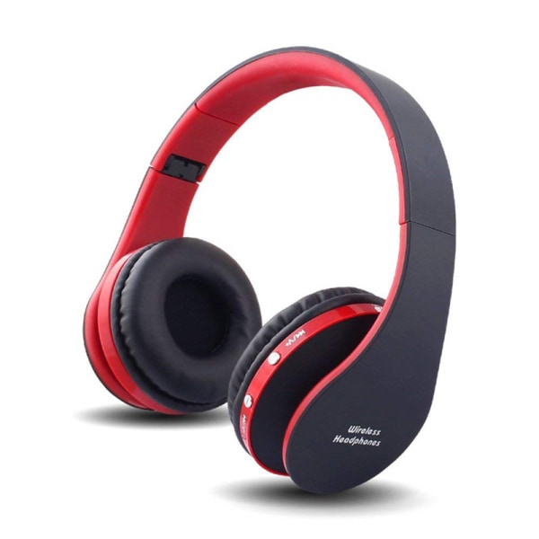 Bluetooth hörlurar Over-Ear, hopfällbart trådlöst stereoheadset Red