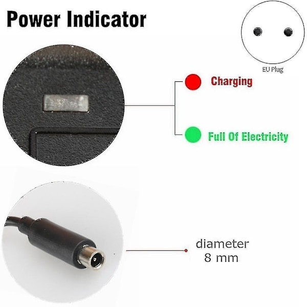 42V 2A Elektrisk Scooterlader til M365 Ninebot Es1 Es2 (EU-stik)