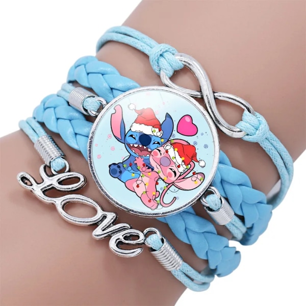 Disney Lilo og Stitch Blåt Multilagsarmbånd til Piger Anime Smykker Tegnefilm Tidsperlearmbånd Børne Fødselsdagsgave 20001941