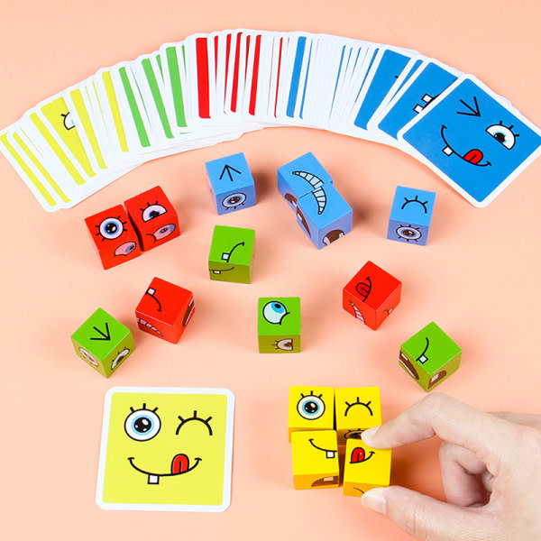 Pedagogiska leksaker för barn Känslor Ändra uttryck Pussel