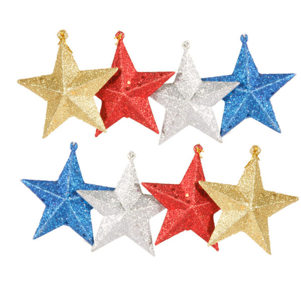 Joulukuusikoristeet, 24 kpl 3D Glitter Star -koristeita