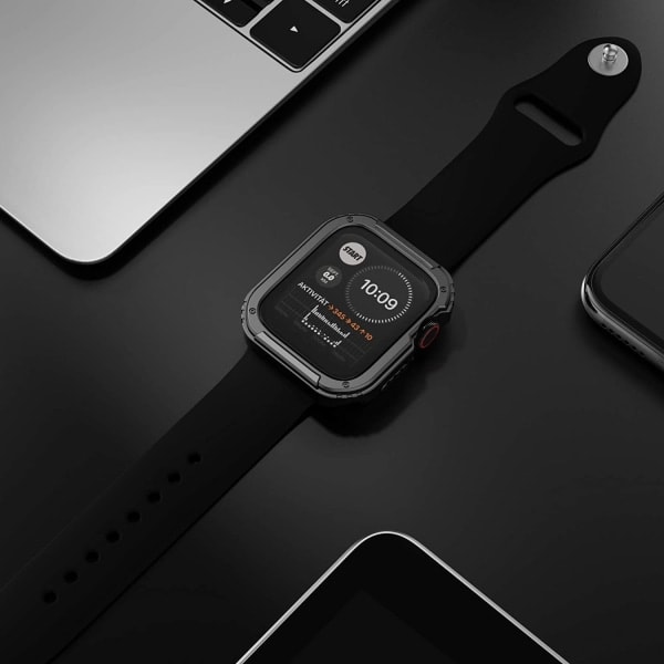 Robust Apple Watch Skal 44mm Series Watch 6/5/4 med skärmskydd Svart 44mm