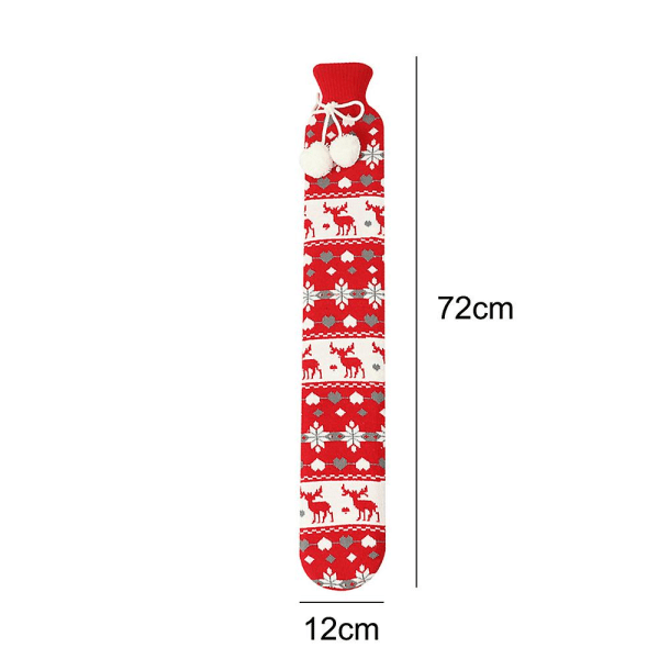 Varmtvandsflaske med betræk, varmtvandspose til smertelindring Red Deer