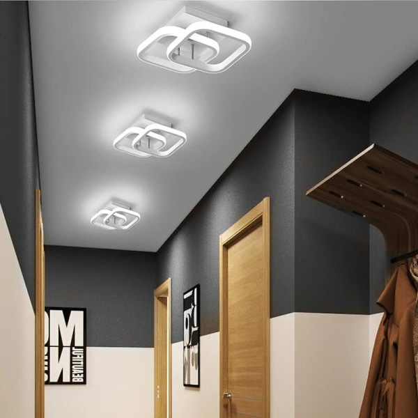 Moderne rektangulær LED-taklampe 22W Cool White Light 6000K (hvit) taklampe