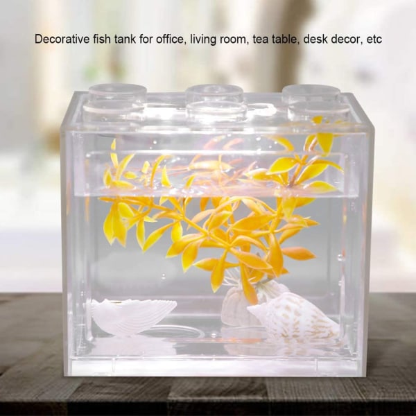 Aquarium Fish Tank Decorative Mini USB Lamp Fish Tank,Clear