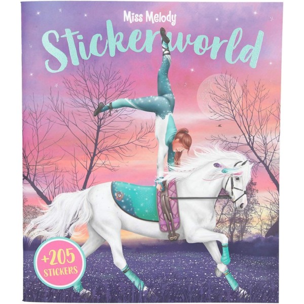 11499 Miss Melody – Stickerworld, klistermärkesalbum med 24 sidor fantastiska hästmotiv och 205 klistermärken att dekorera