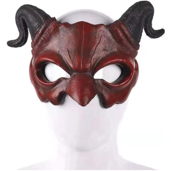 Halloween Halv Ansiktsmask P?sk Halloween Kostym Fest Cosplay Mask Djur Jul Carnaval Demon Mask