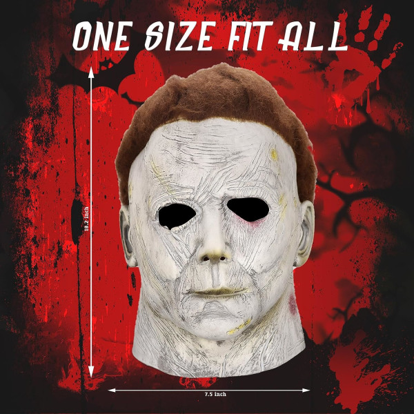 Noufun Michael Myers Mask f?r vuxna, Halloween Mask Micheal Myers Face - Halloween 2020 Grey-2018