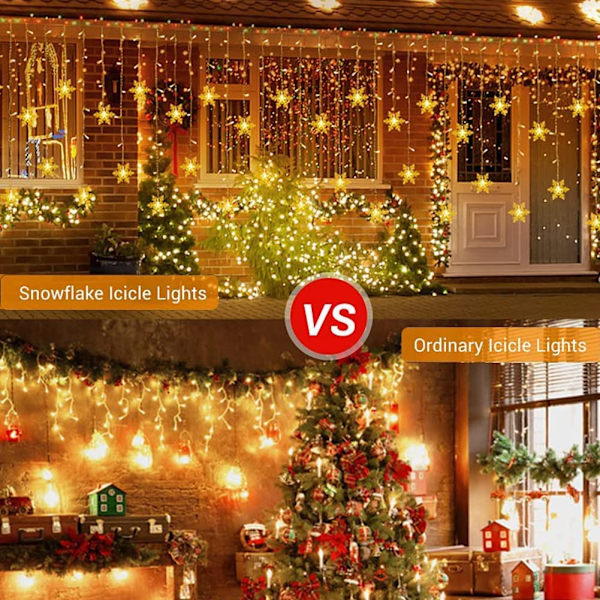 LED Gardin Lyskæde 13.1ft/4M Julelys - Varm Hvid
